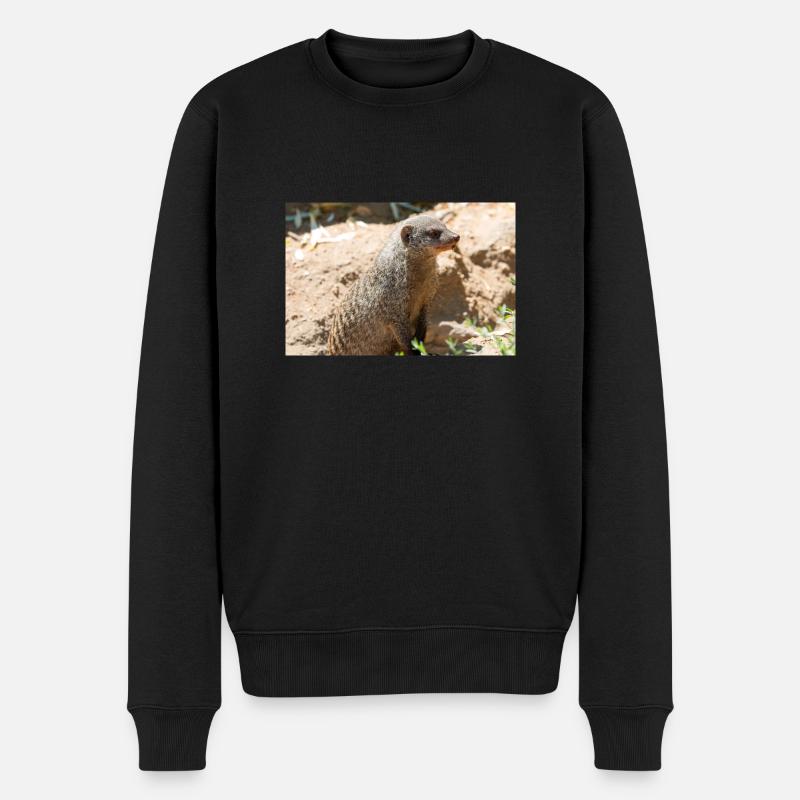 Suricate (Suricata suricatta, Erdmännchen) - Pull Premium bio Homme - noir