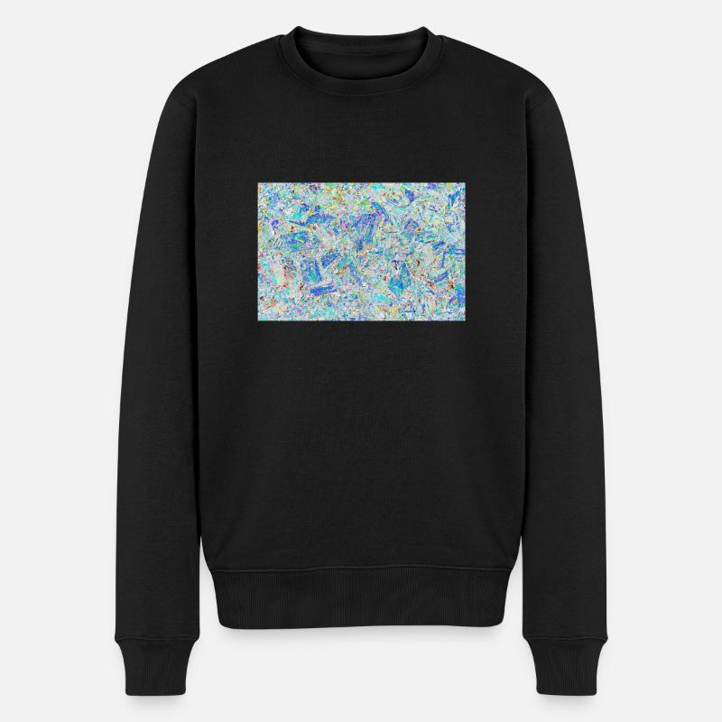 Buntes Farbmosaik - Männer Premium Bio Pullover - Schwarz