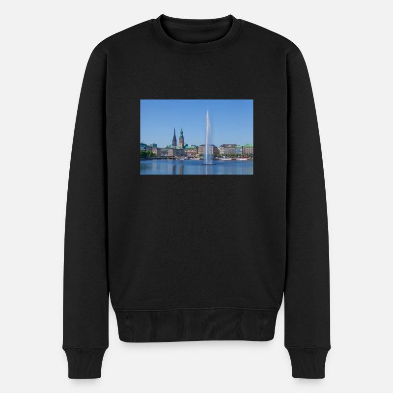 Binnenalster - Männer Premium Bio Pullover - Schwarz