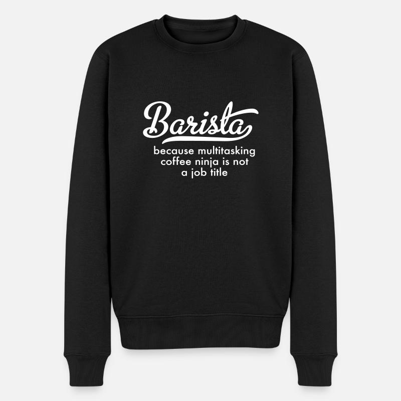 Barista - Männer Premium Bio Pullover - Schwarz