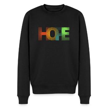 HOPE | HOPE | Print - Men's Premium Organic Jumper - black - Front - Nico (187cm)
