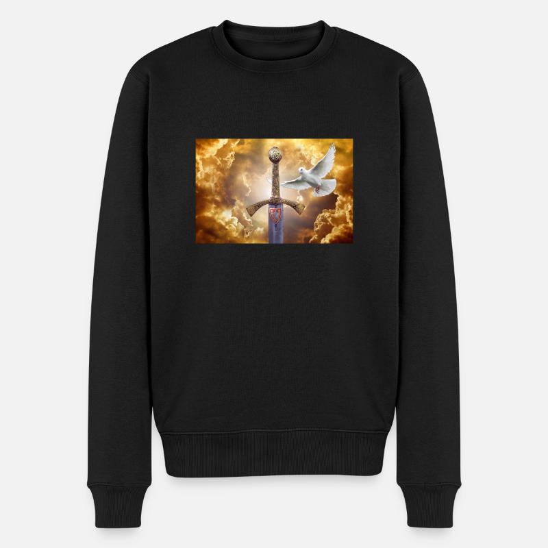 Szczerbiec mit einer Taube. - Männer Premium Bio Pullover - Schwarz