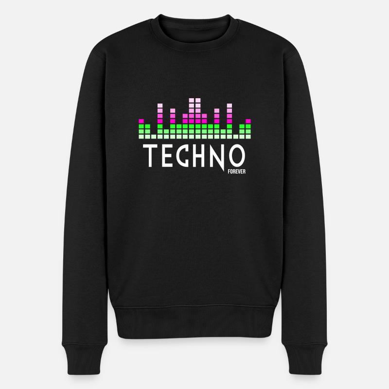 Techno für immer - Männer Premium Bio Pullover - Schwarz