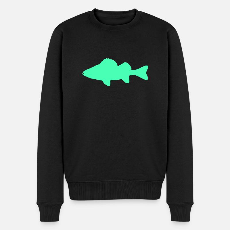 fisch - Männer Premium Bio Pullover - Schwarz