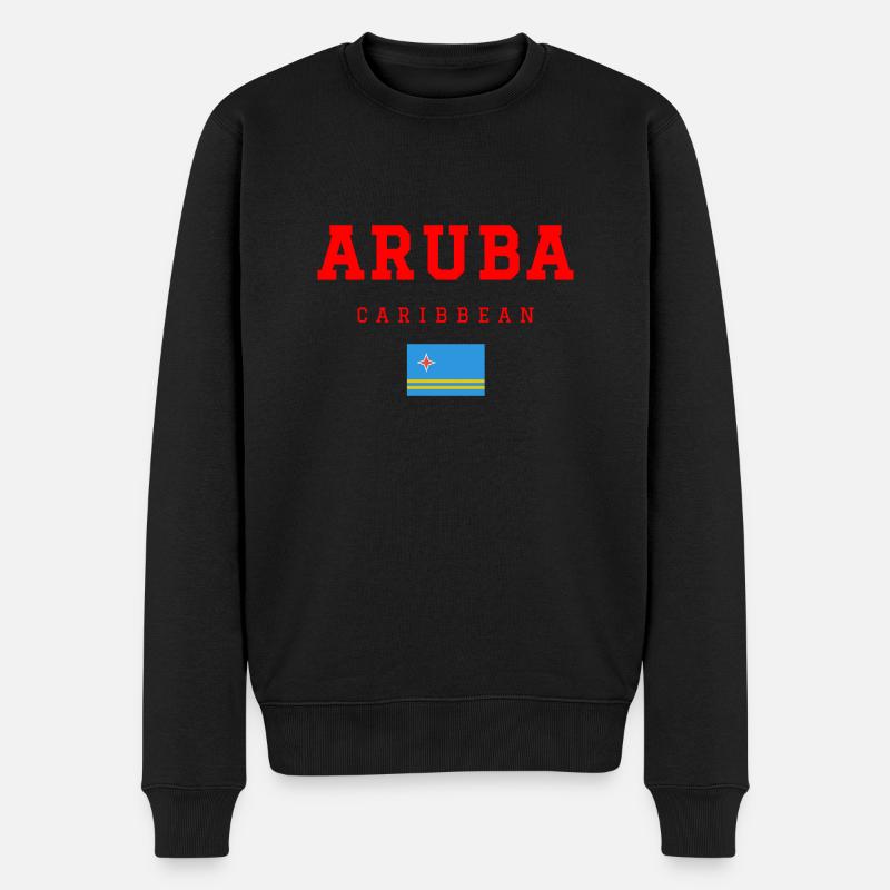 Aruba - Männer Premium Bio Pullover - Schwarz