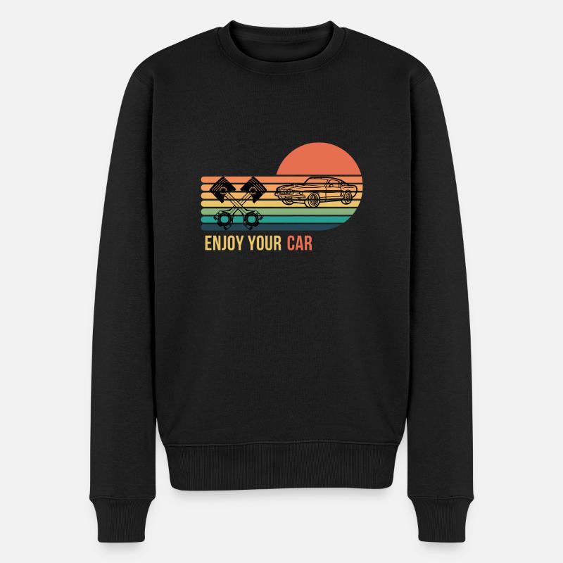 Enjoy your car - Männer Premium Bio Pullover - Schwarz