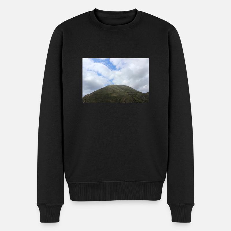 Berg Berge Berglandschaft Poster - Männer Premium Bio Pullover - Schwarz
