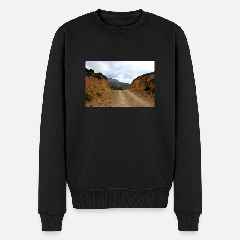 Berg Berge Berglandschaft Poster - Männer Premium Bio Pullover - Schwarz