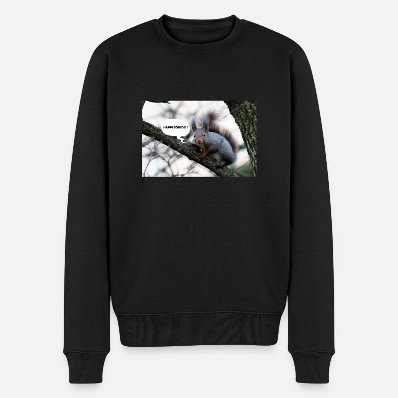 Eichhörnchen, Isibat - Männer Premium Bio Pullover - Schwarz