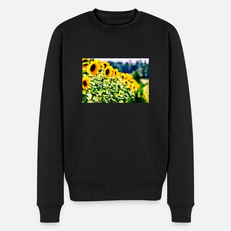 Sonnenblumen - Männer Premium Bio Pullover - Schwarz