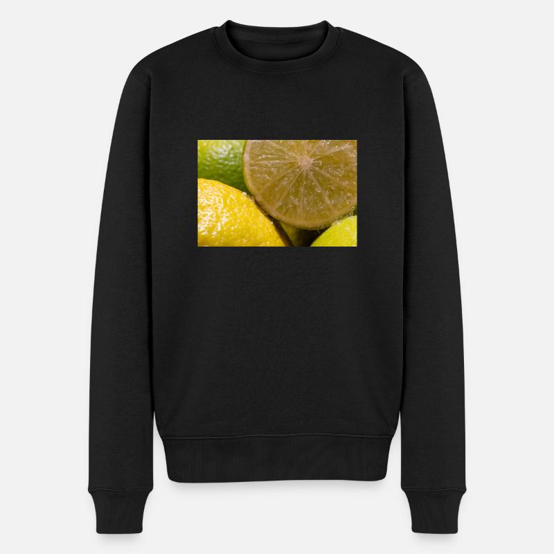 Limette - Männer Premium Bio Pullover - Schwarz