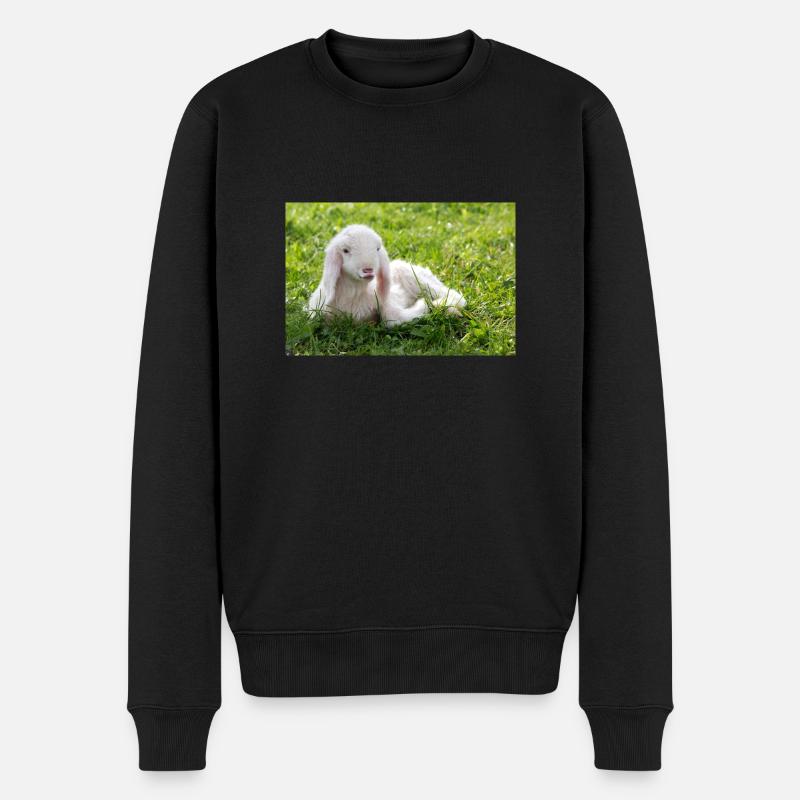 Agneau avec un baiser - Pull Premium bio Homme - noir