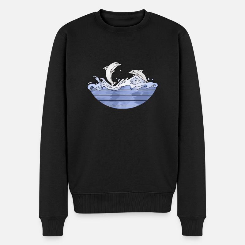 Delphine - Männer Premium Bio Pullover - Schwarz
