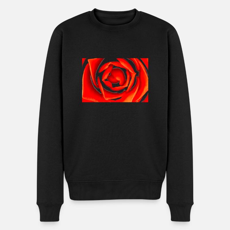 Blume, A731144 - Männer Premium Bio Pullover - Schwarz
