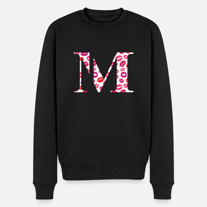 Lettre m bisous - Pull Premium bio Homme - noir