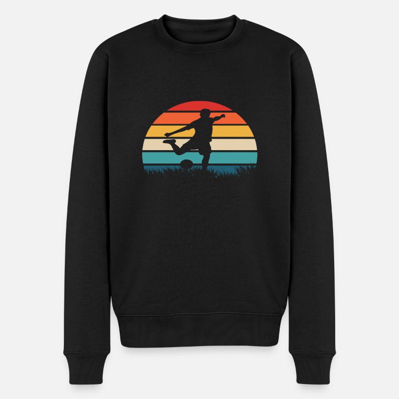 Fußball Retro Geschenk - Männer Premium Bio Pullover - Schwarz