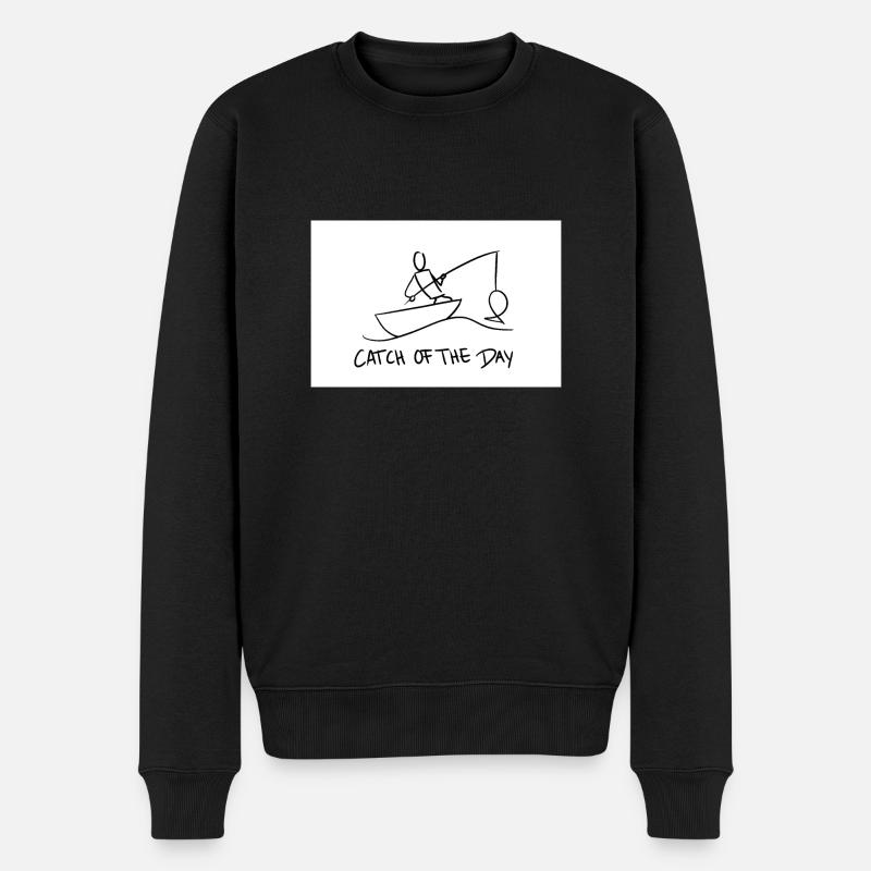 Catch of the day - Männer Premium Bio Pullover - Schwarz