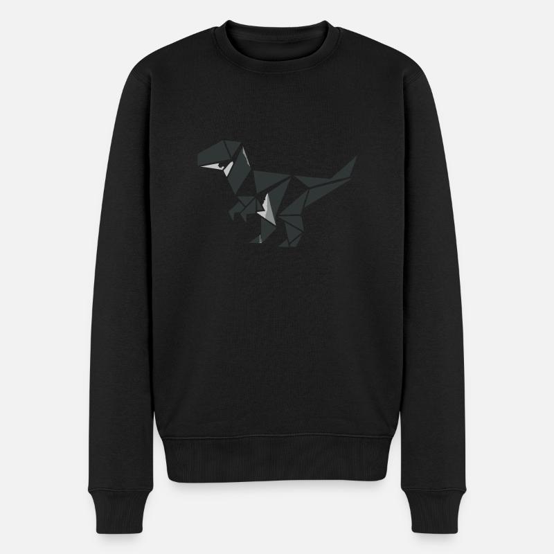 Dino - Männer Premium Bio Pullover - Schwarz