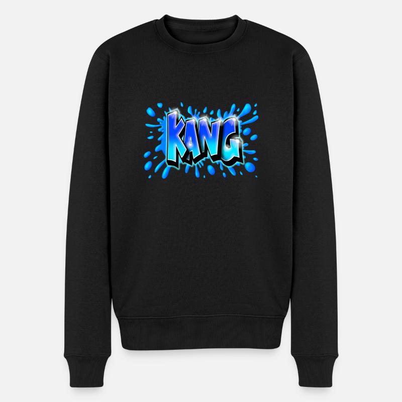 KANG GRAFFITI NAME DRUCK - Männer Premium Bio Pullover - Schwarz