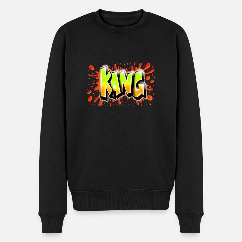 KANG GRAFFITI NAME DRUCK - Männer Premium Bio Pullover - Schwarz