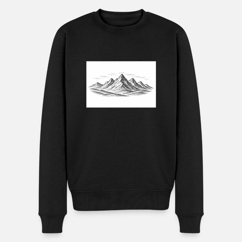 Bergpanorama - Männer Premium Bio Pullover - Schwarz
