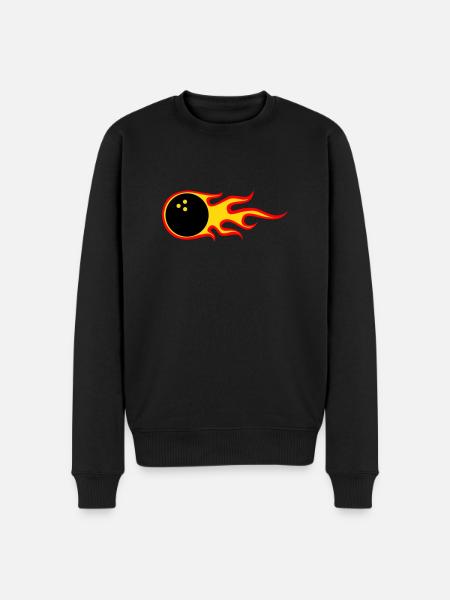 Ball on Fire - Männer Premium Bio Pullover - Schwarz