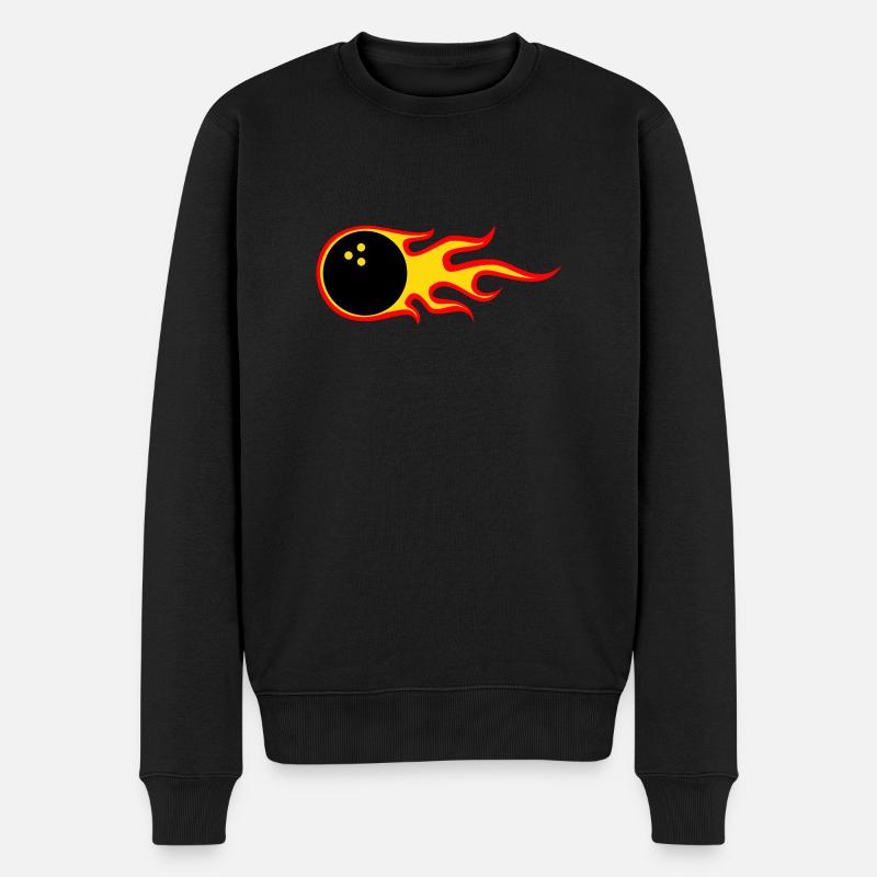 Ball on Fire - Männer Premium Bio Pullover - Schwarz