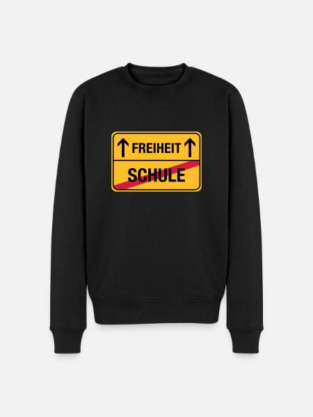 Schule – Freiheit - Männer Premium Bio Pullover - Schwarz