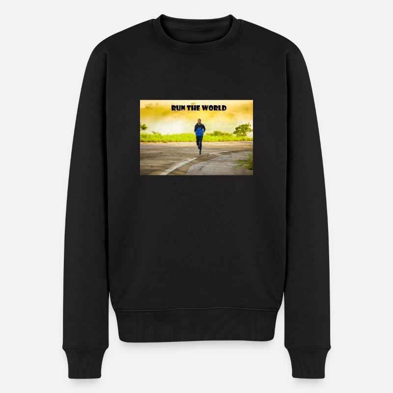 Laufen in der Natur - Männer Premium Bio Pullover - Schwarz