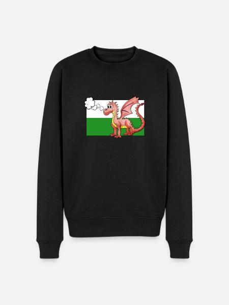 Puffing Welsh Dragon - Gregory - Men's Premium Organic Jumper - black