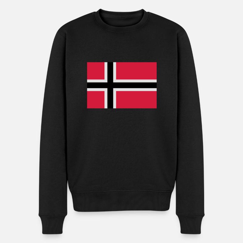 drapeau_norvege - Männer Premium Bio Pullover - Schwarz