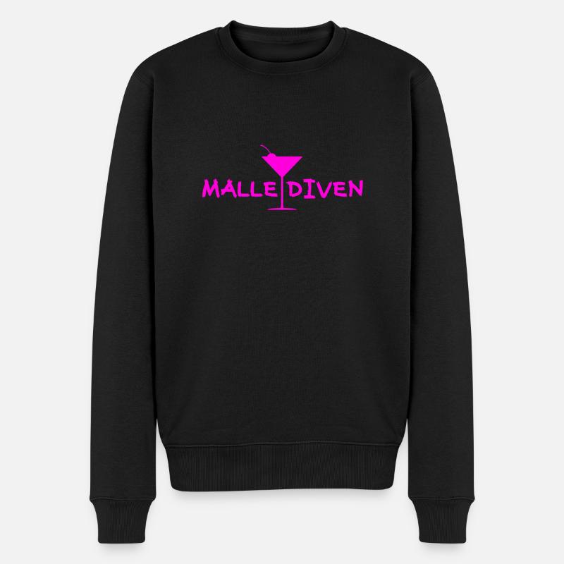 Malle Diven - Männer Premium Bio Pullover - Schwarz