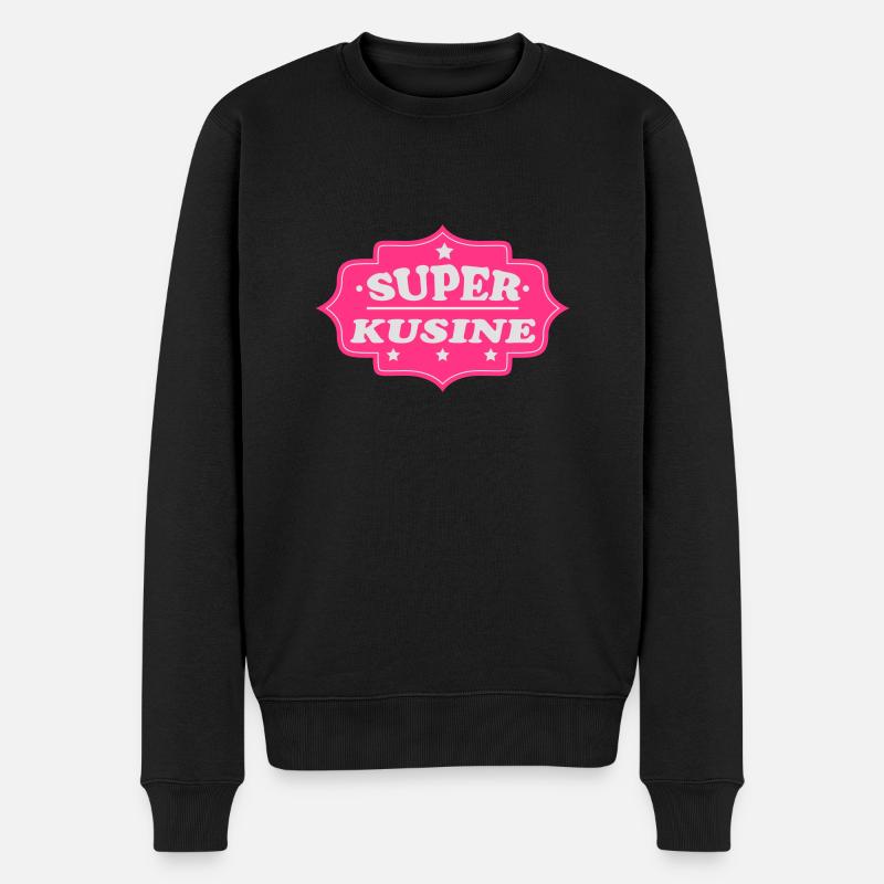 Super kusine - Männer Premium Bio Pullover - Schwarz