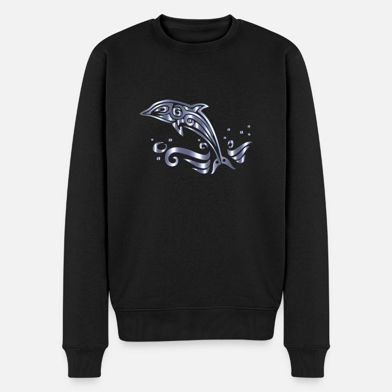 Chromatic Tribal Dolphin 13 No Background - Pull Premium bio Homme - noir