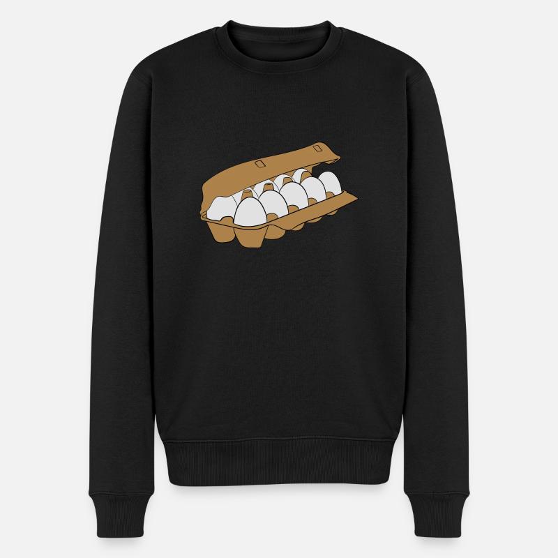 Eierkarton - Männer Premium Bio Pullover - Schwarz