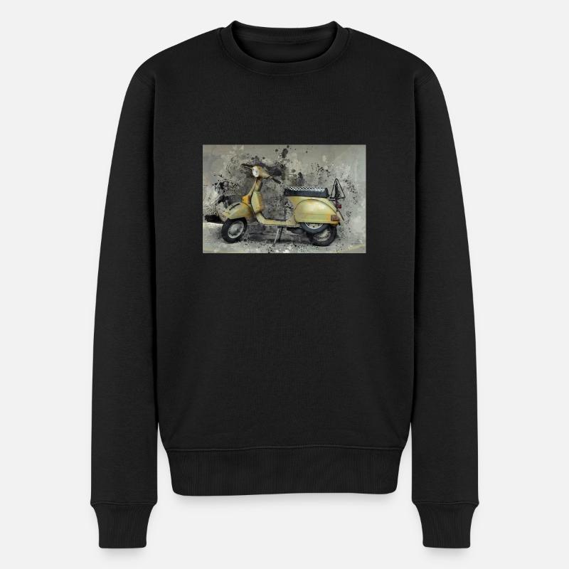Roller in Gold - Männer Premium Bio Pullover - Schwarz