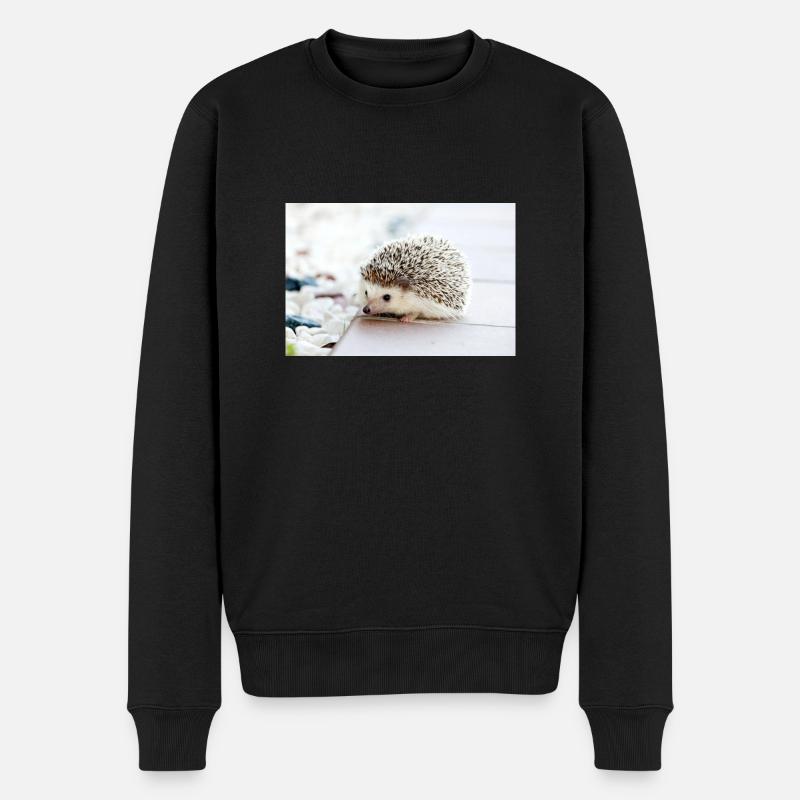 hedgehog igel baby - Männer Premium Bio Pullover - Schwarz