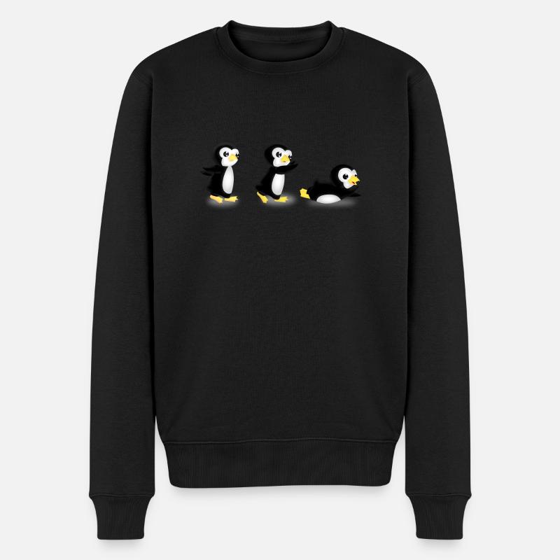 pingurun - Männer Premium Bio Pullover - Schwarz