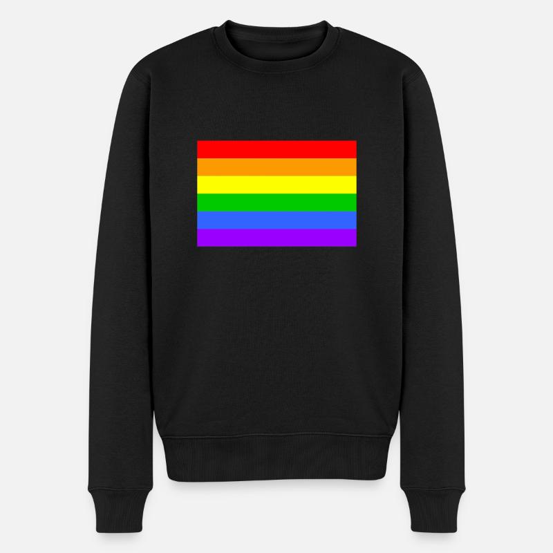 rainbowflag Schwule & Lesben - Männer Premium Bio Pullover - Schwarz