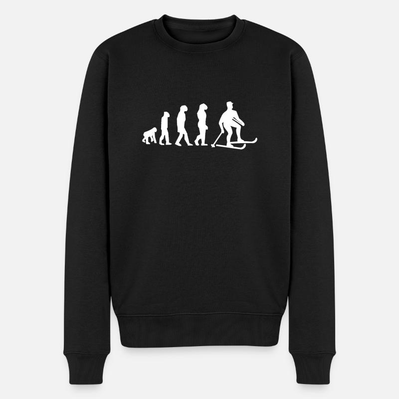 Ski-Evolution - Männer Premium Bio Pullover - Schwarz