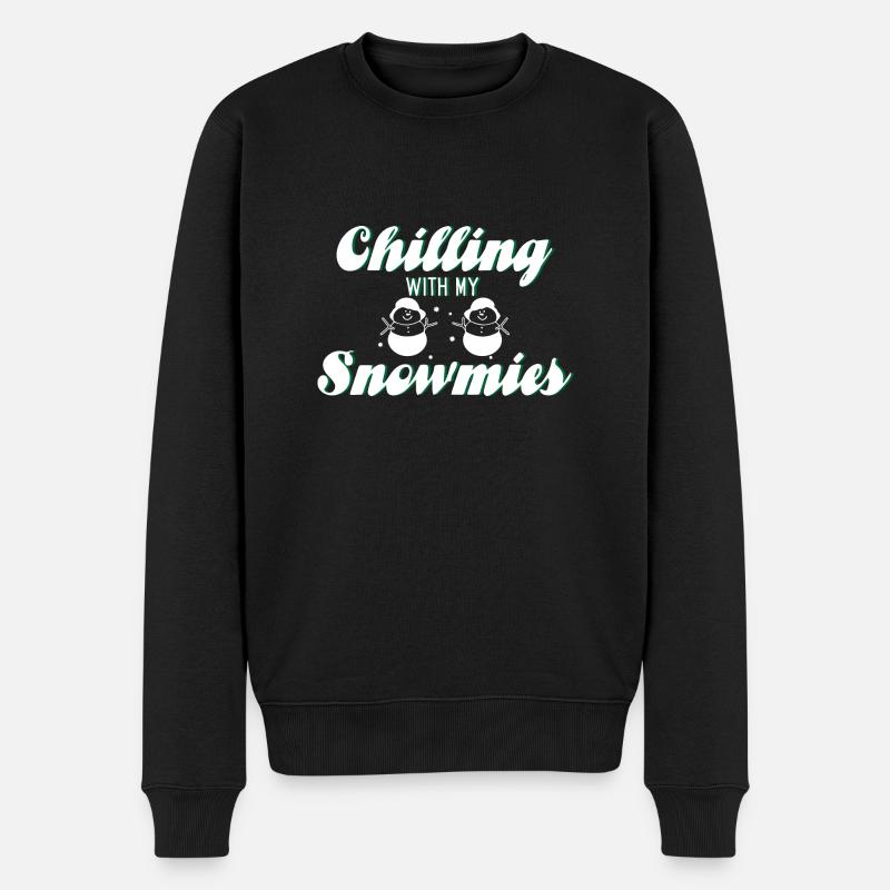 Snowmies - Männer Premium Bio Pullover - Schwarz