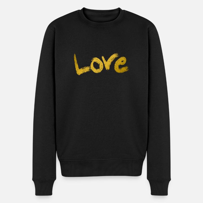 Texte d’amour Or - Pull Premium bio Homme - noir