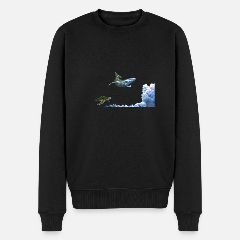 WAL und Schildkröte Kopie - Männer Premium Bio Pullover - Schwarz