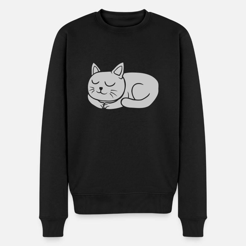 Chat endormi Comic - Pull Premium bio Homme - noir
