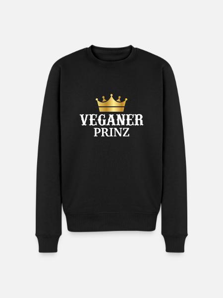 Veganer Prinz - Männer Premium Bio Pullover - Schwarz