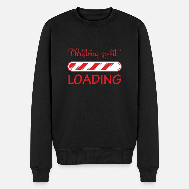 Christmas spirit loading - Männer Premium Bio Pullover - Schwarz