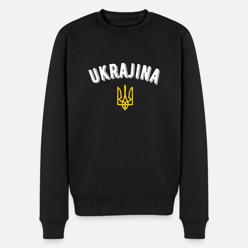 Ukraine - Männer Premium Bio Pullover - Schwarz