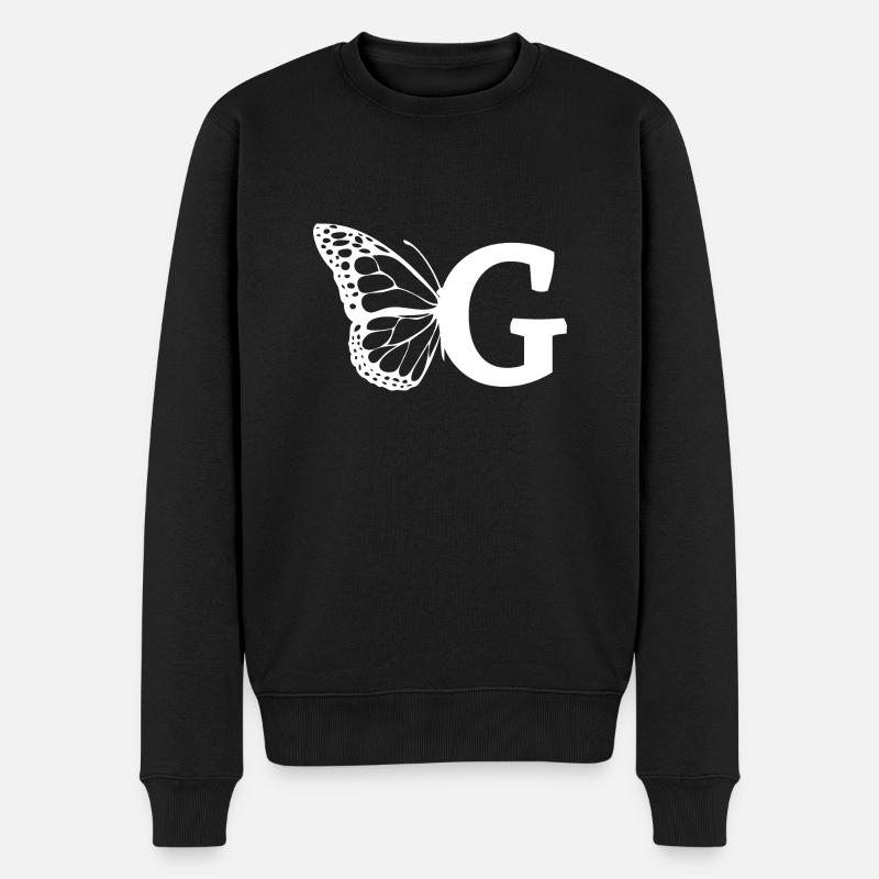 lettre g papillon - Pull Premium bio Homme - noir