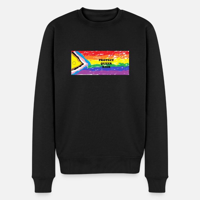 protect queer kids - Männer Premium Bio Pullover - Schwarz