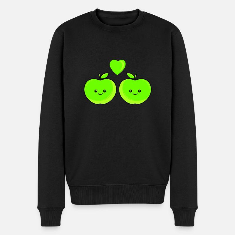 apfel love - Männer Premium Bio Pullover - Schwarz